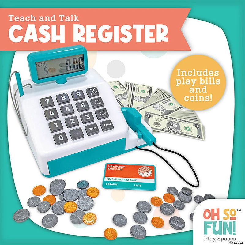 MindWare Teach and Talk Cash Register with Scanner and Play Money