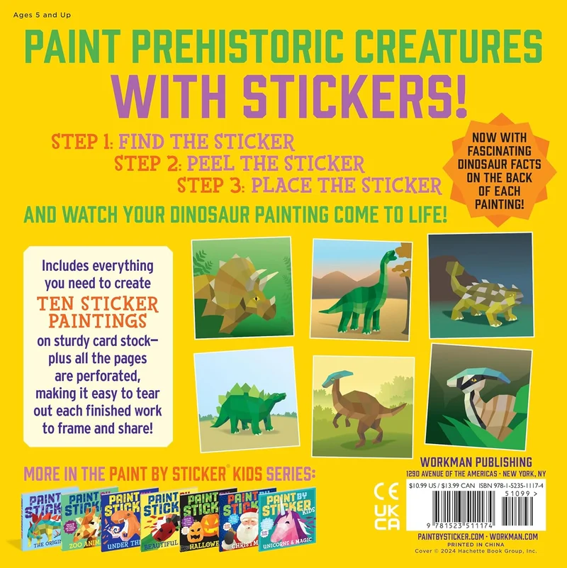 Paint by Sticker Kids: Dinosaurs - Create 10 Sticker Art Pictures