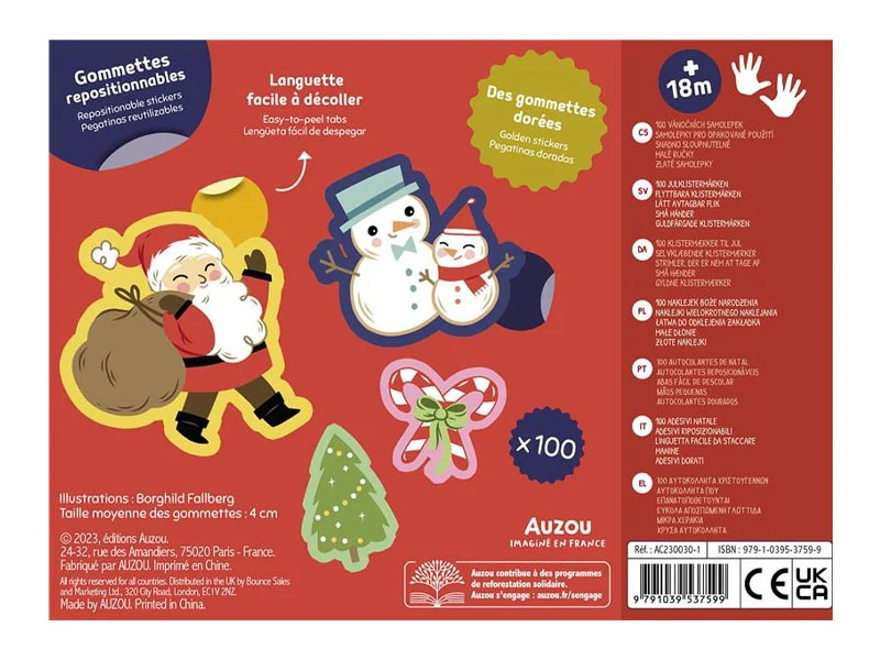Pochette de gommettes - 100 gommettes - Noël - Auzou