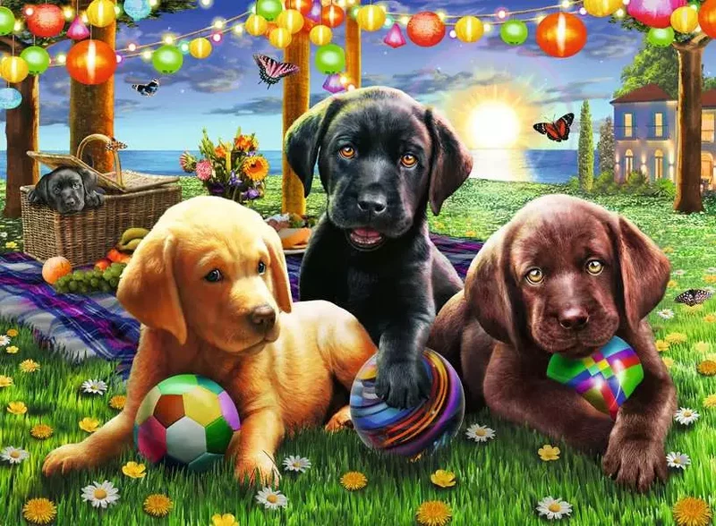 Ravensburger Puppy Picnic 100 XXL Piece Kids Jigsaw Puzzle