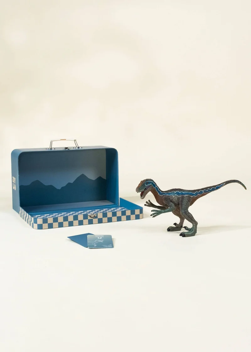 Velociraptor Dinosaur in a Collectible Box