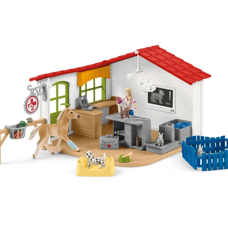 Schleich Veterinarian Practice with Pets Figurine Playset