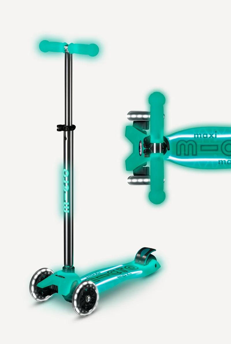 Maxi Glow Plus LED Teal Micro Scooter
