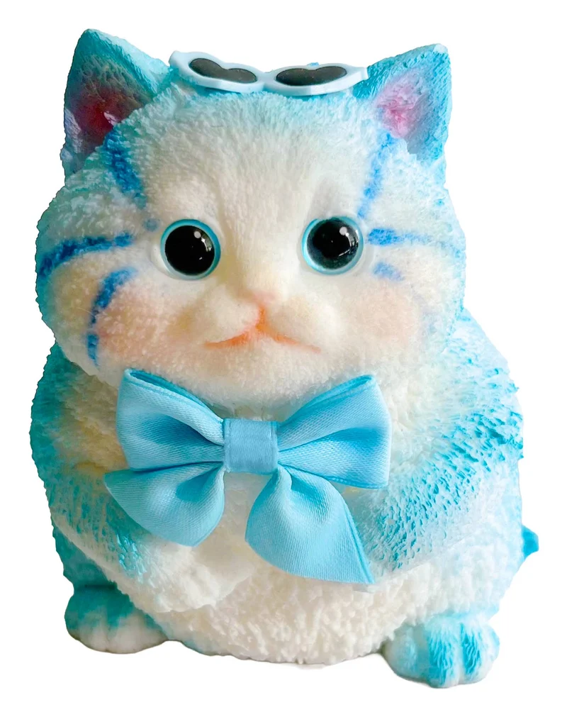 Mega Squishy Cool Kitty Blue and White Cat Stress Toy