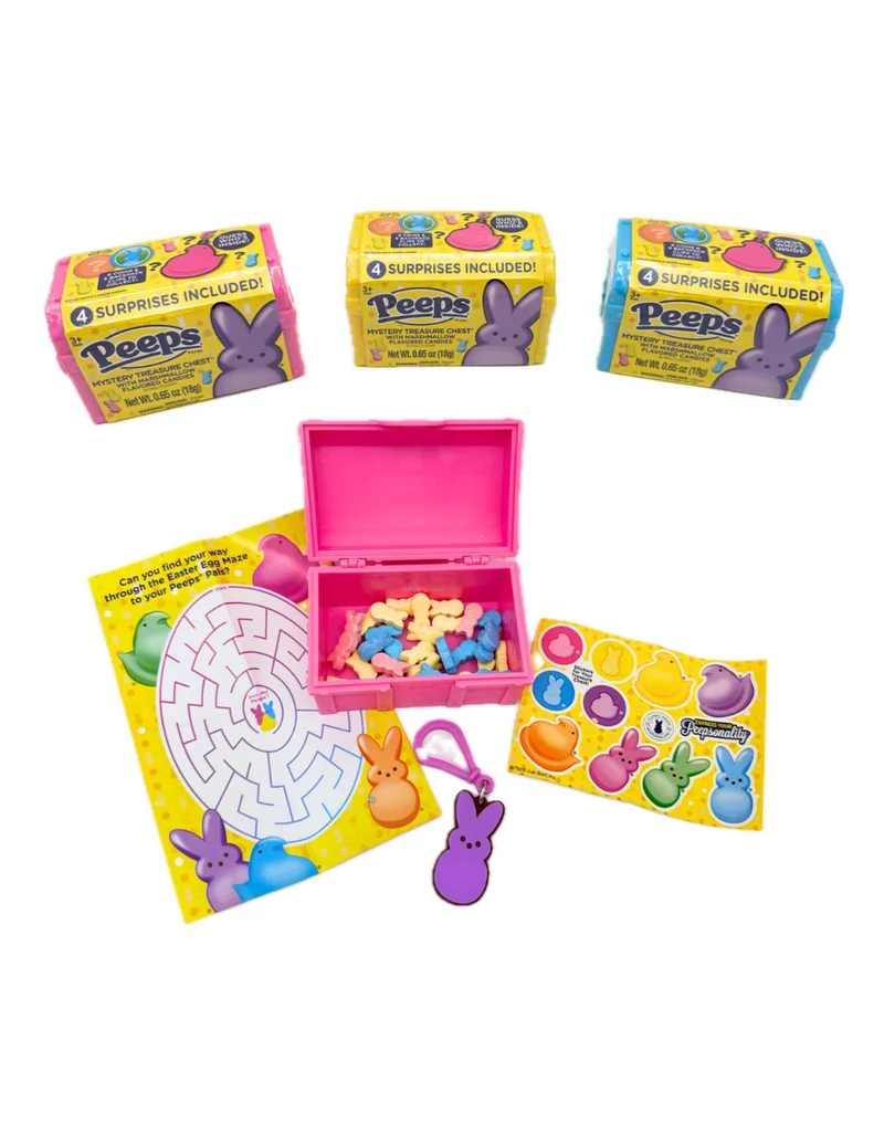Peeps Mystery Treasure Chest Easter Toy with Marshmallow Candy
