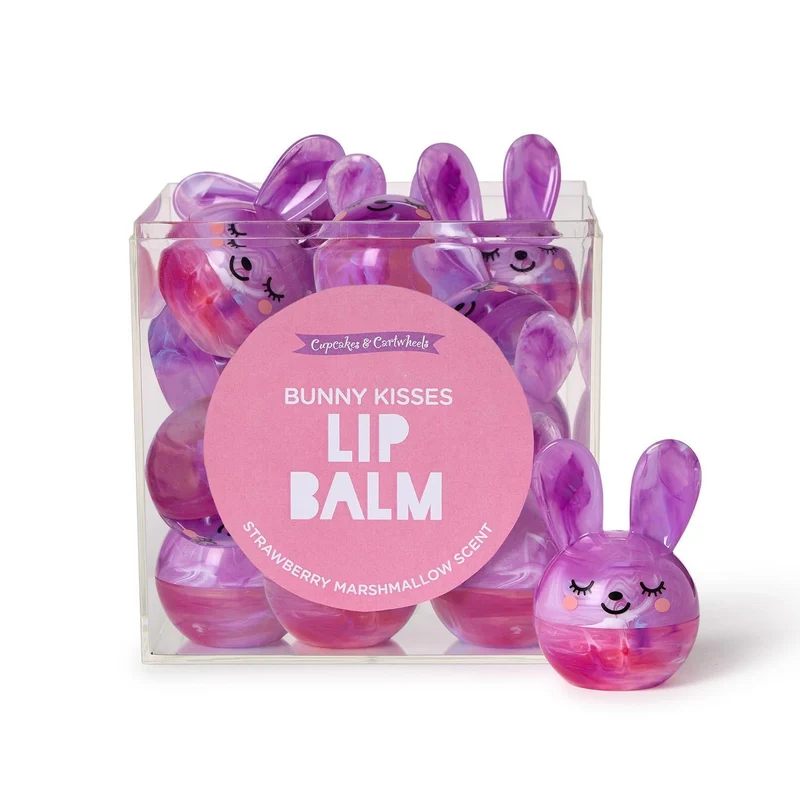 Bunny Kisses Strawberry Marshmallow Scented Pink Lip Balm