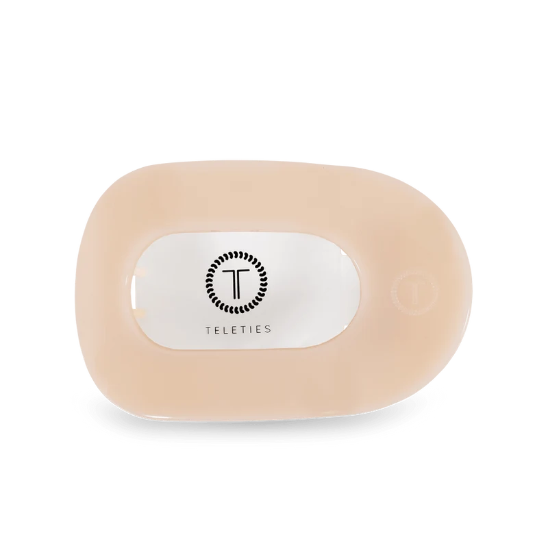 Almond Beige Small Flat Round Hair Clip