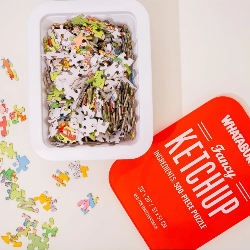 Whataburger Fancy Ketchup 500 Piece Jigsaw Puzzle Picnic Scene