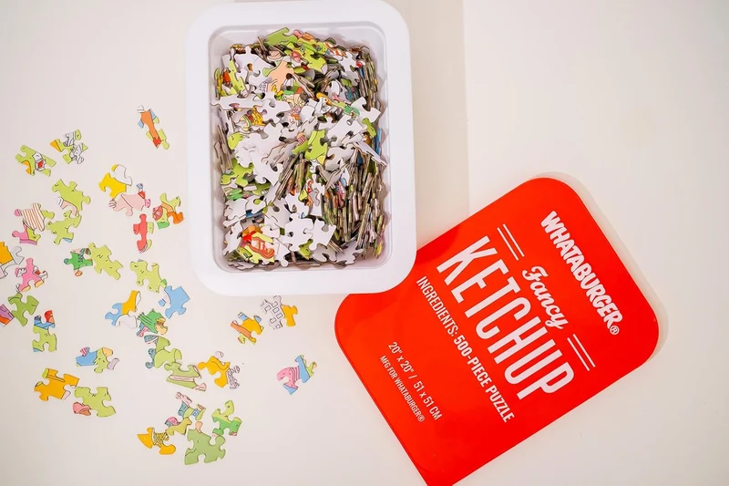 Whataburger Fancy Ketchup 500 Piece Jigsaw Puzzle Picnic Scene