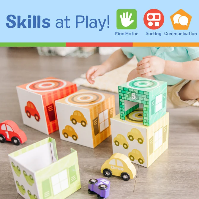 Melissa & Doug Nesting & Sorting Garages & Cars
