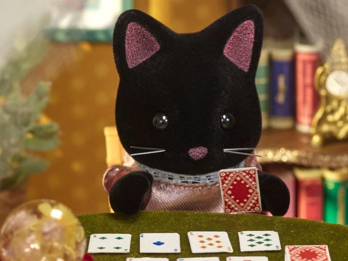 Calico Critters Midnight Cat Family Set with Four Collectible Figures