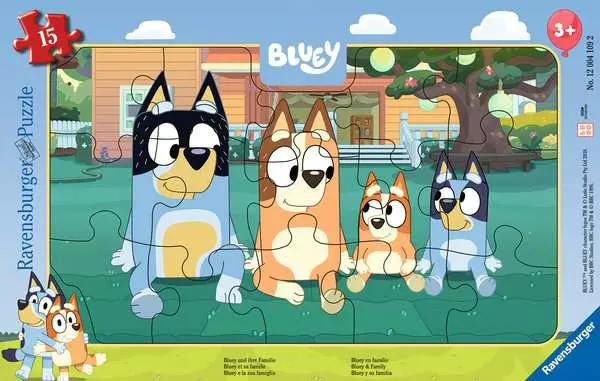 Ravensburger Bluey Family 15 Piece Kids Frame Jigsaw Puzzle