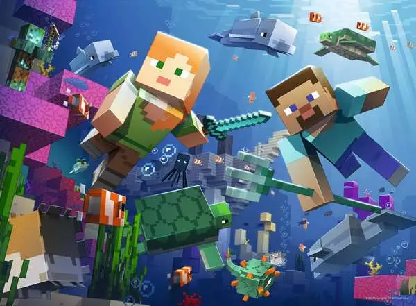 Ravensburger Minecraft Underwater 200 XXL Piece Jigsaw Puzzle for Kids