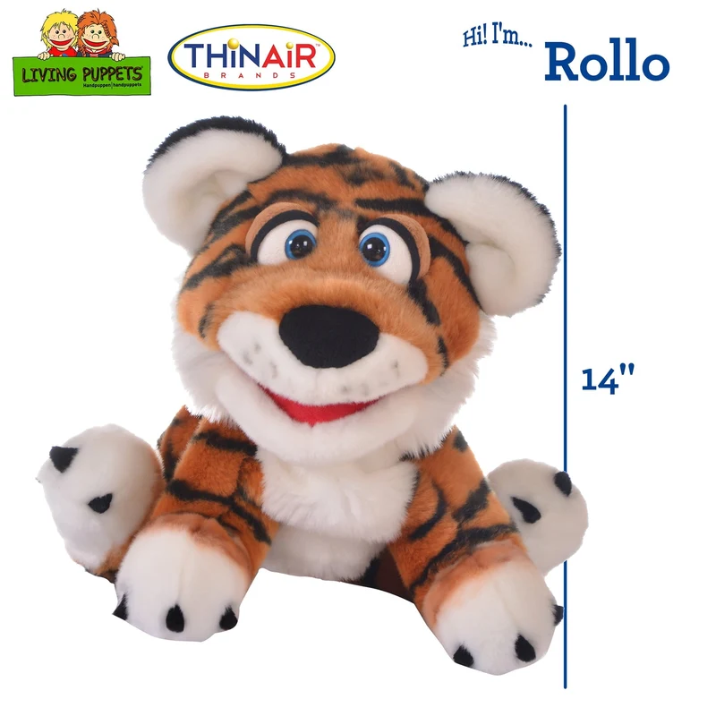 Living Puppets: Tiger "Rollo" - 14" Plush Hand Puppet