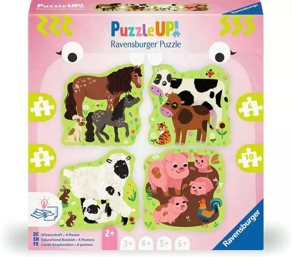 Ravensburger Puzzle Up Farm Animals Toddler Jigsaw Puzzle Set