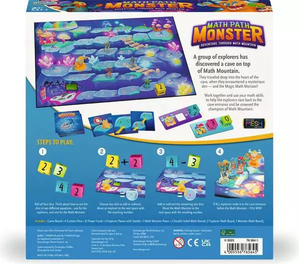 Math Path Monster Cooperative Addition and Subtraction Board Game