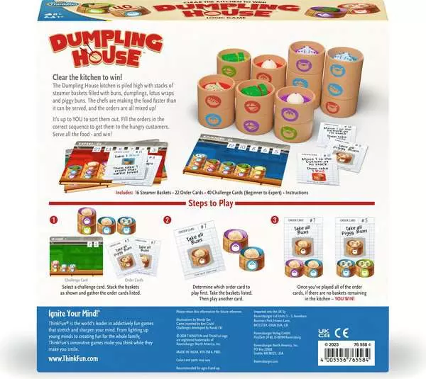 ThinkFun Dumpling House Logic Game with 40 Progressive Brain Teaser Challenges