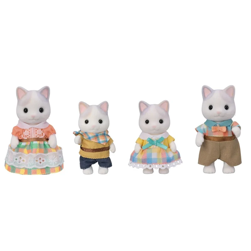 Calico Critters Latte Cat Family Posable Figures with Removable Outfits