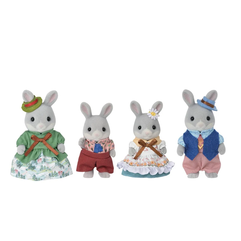 Calico Critters Cottontail Rabbit Family Set with Four Poseable Figures