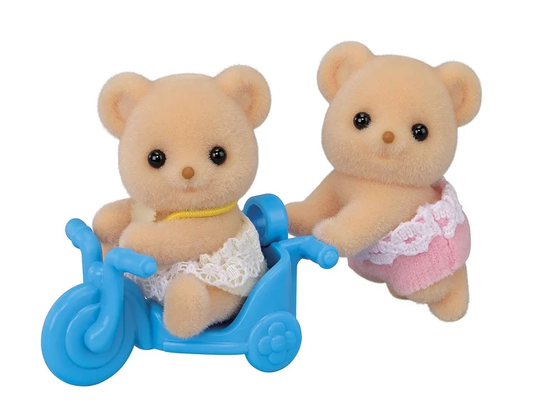 Calico Critters Biscuit Bear Twins Toy Set with Tricycle