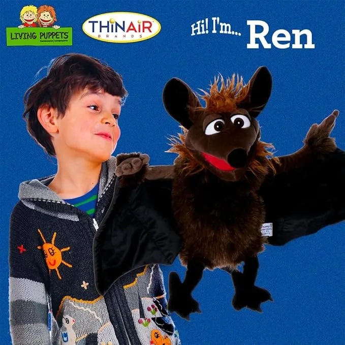 Living Puppets: Black Bat "Ren" - 26" Plush Hand Puppet