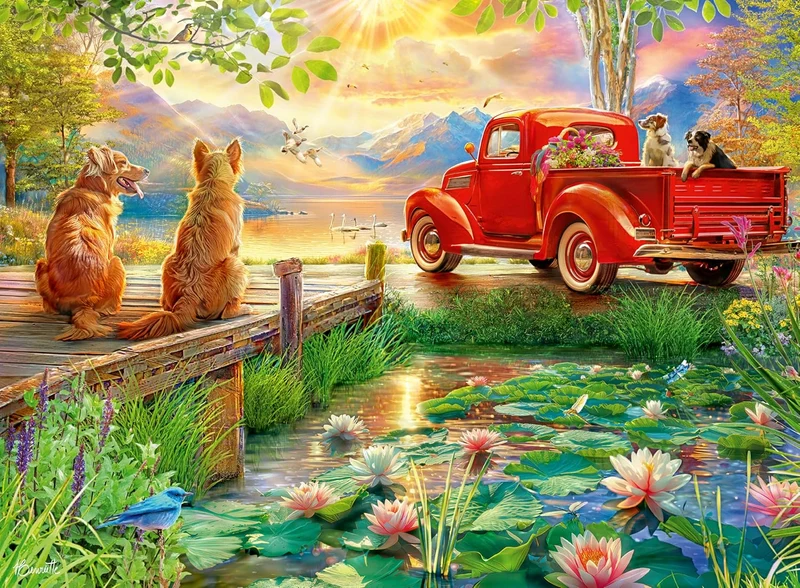 Ravensburger Summer Love 500 Piece Lakeside Scenic Jigsaw Puzzle