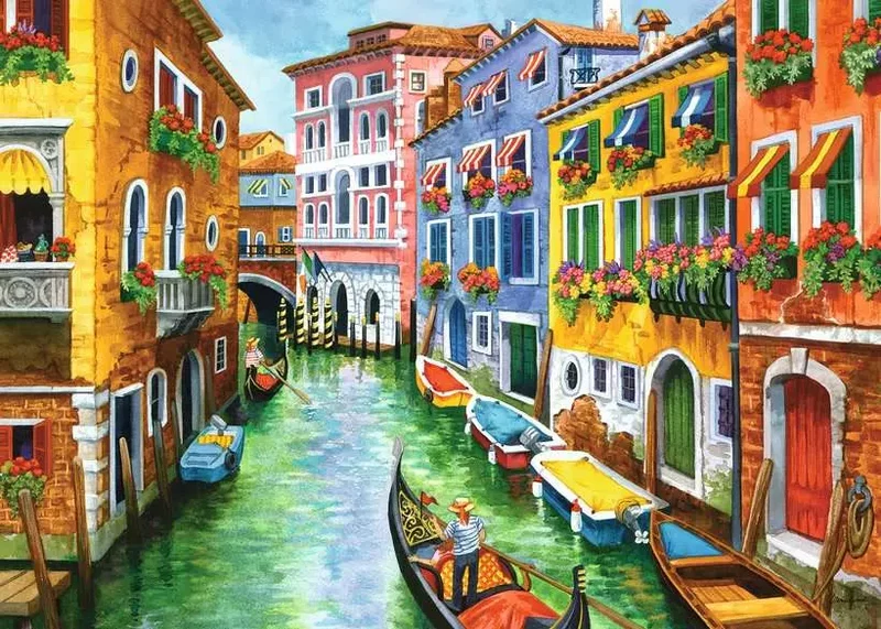 Ravensburger Gondola Ride 300 Piece Large Format Canal Jigsaw Puzzle