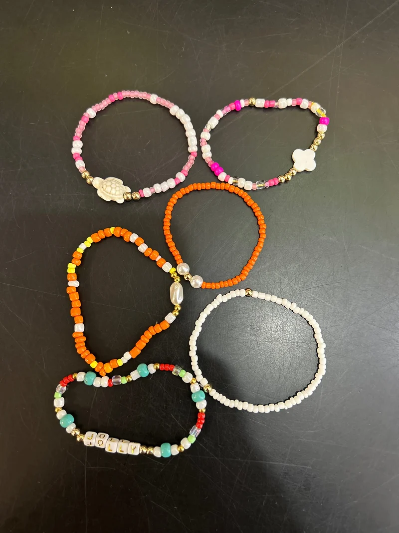 Seed Beads Bracelets with 14k Gold