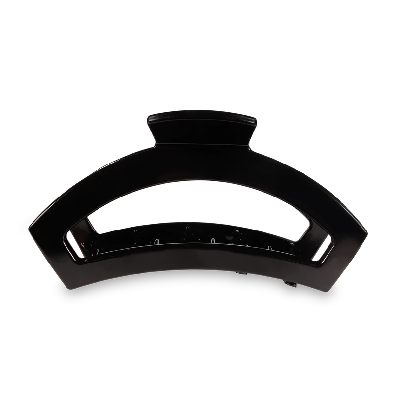 Jet Black Large Open Claw Hair Clip for Strong Hold