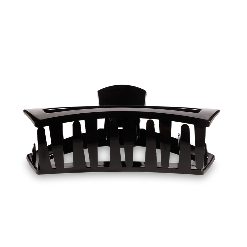 Jet Black Large Open Claw Hair Clip for Strong Hold