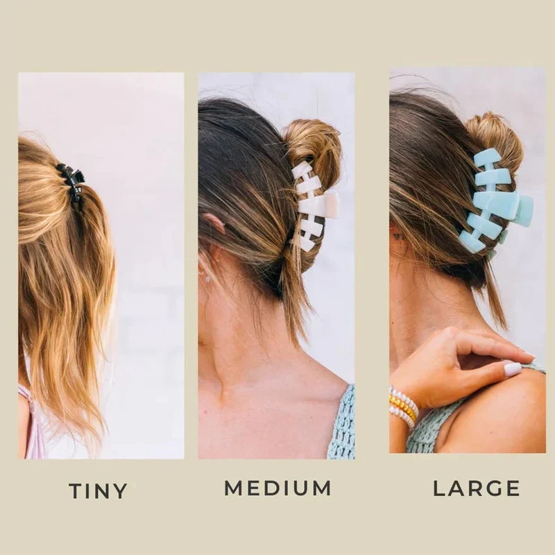 TELETIES Classic Coconut White Medium Claw Hair Clip for All Hair Types