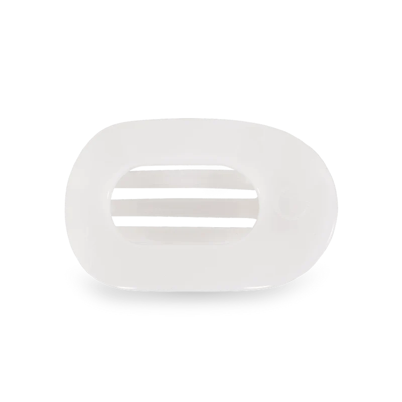 TELETIES Coconut White Small Flat Round Durable Lay Flat Hair Clip