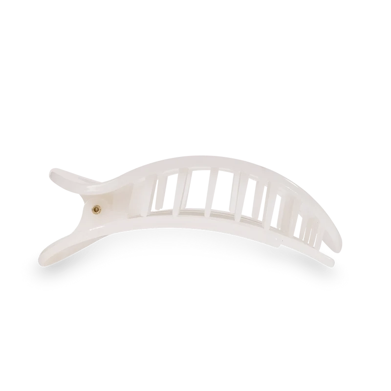 TELETIES Coconut White Small Flat Round Durable Lay Flat Hair Clip