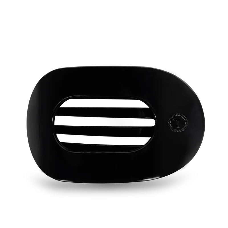 Large Jet Black Flat Round Hair Clip for Comfortable Laying