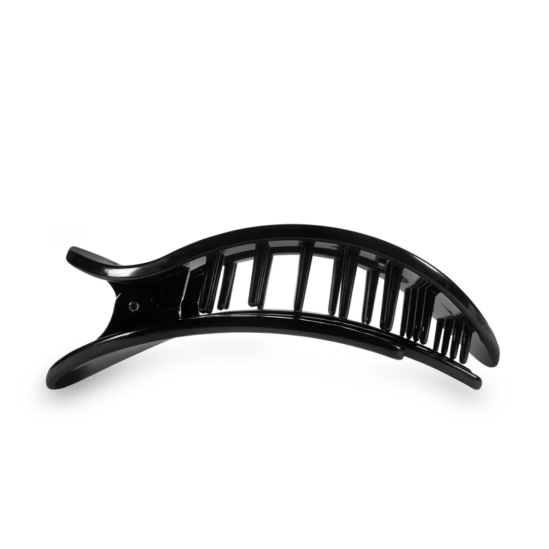 Large Jet Black Flat Round Hair Clip for Comfortable Laying