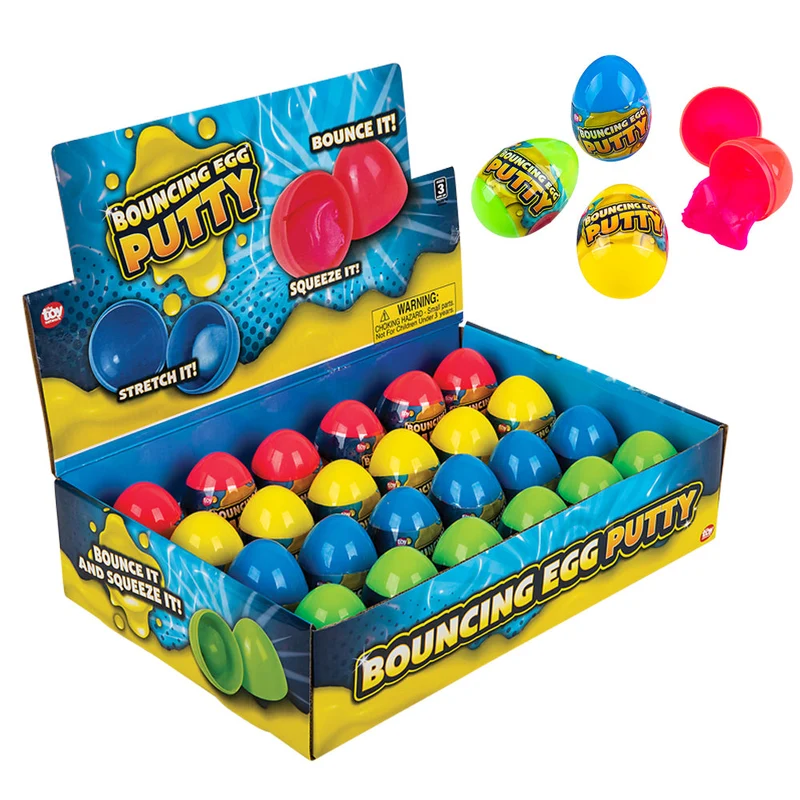 Colorful 2.33 Inch Bouncing Putty Egg Toy for Kids