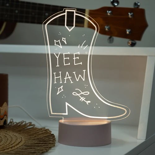 Cowboy Boot Write On Acrylic Light