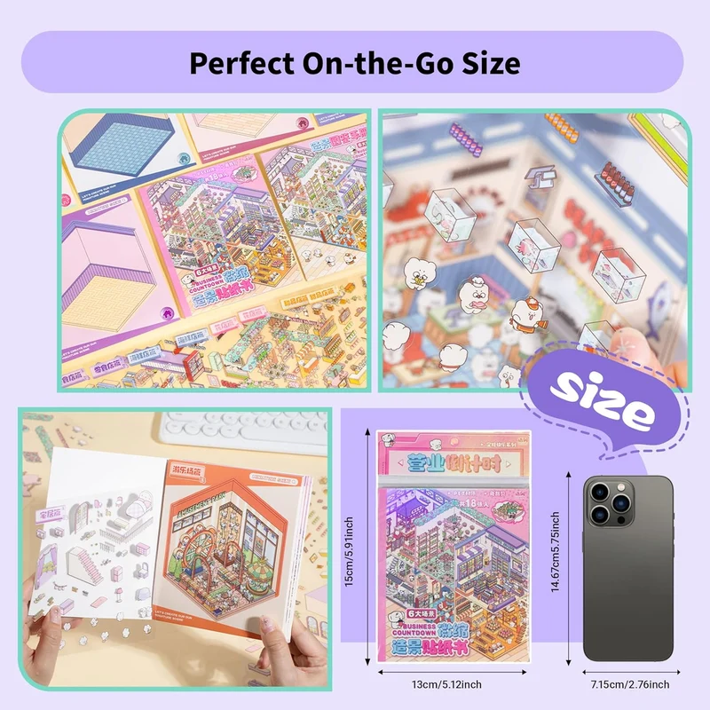Creative 3D Sticker Scene Books: DIY House Therapy Kit for All Ages