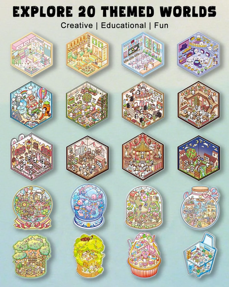 DIY 3D Sticker Scene Book: Reusable House & Landscape Therapy for Relaxation