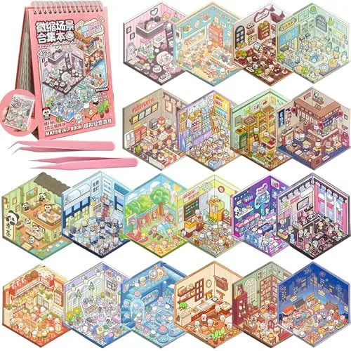DIY 3D Sticker Scene Book: Reusable House & Landscape Therapy for Relaxation