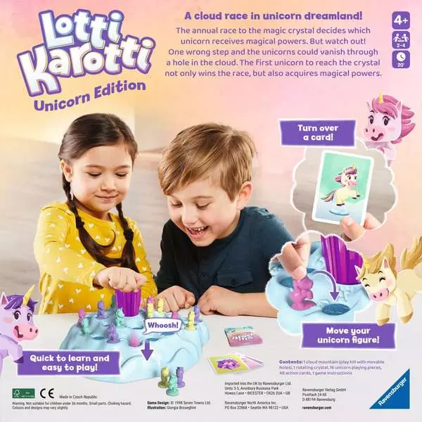Ravensburger Lotti Karotti Unicorn Magical Rainbow Hill Action Board Game