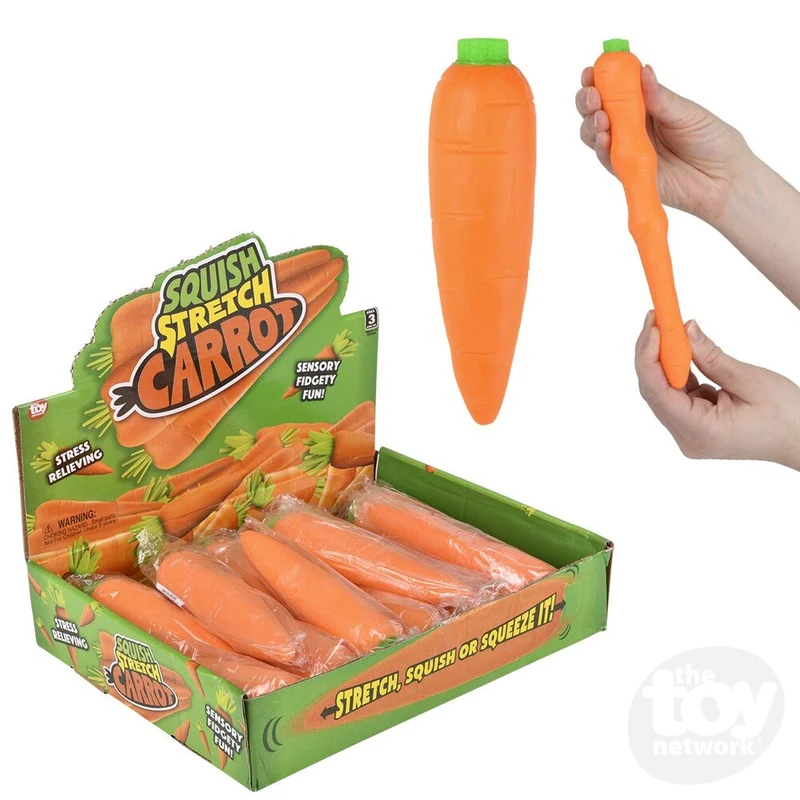 Stretch and Squeeze Carrot 5.5 Inch Sensory Fidget Toy