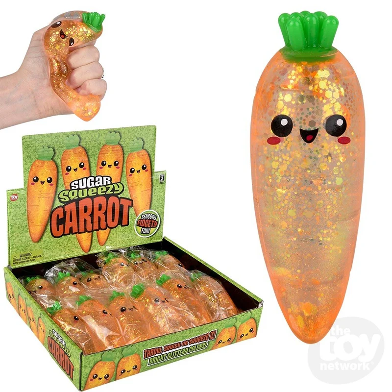 5-Inch Squeezy Sugar Carrot Stress Relief Fidget Toy