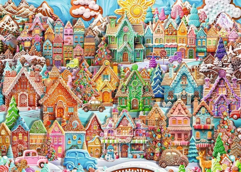 Ravensburger Christmas Cookie Village 1000-Piece Jigsaw Puzzle - Premium Holiday Fun