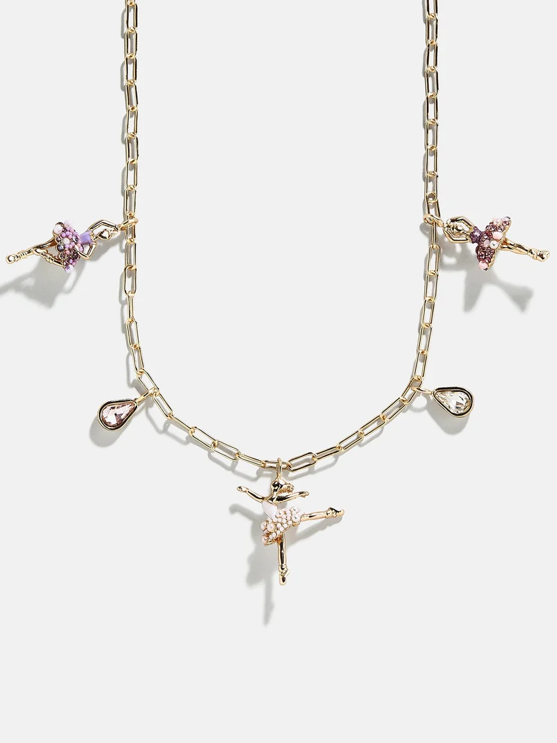 Baublebar Ballet Dancer Charm Link Necklace Childrens