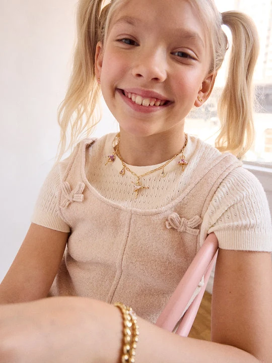 Baublebar Ballet Dancer Charm Link Necklace Childrens
