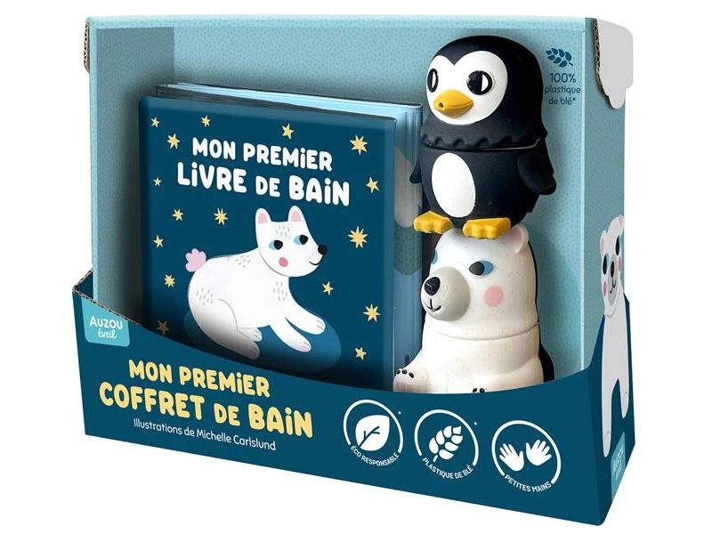Premier livre de bain - Mon premier coffret de bain éco-responsable - Auzou