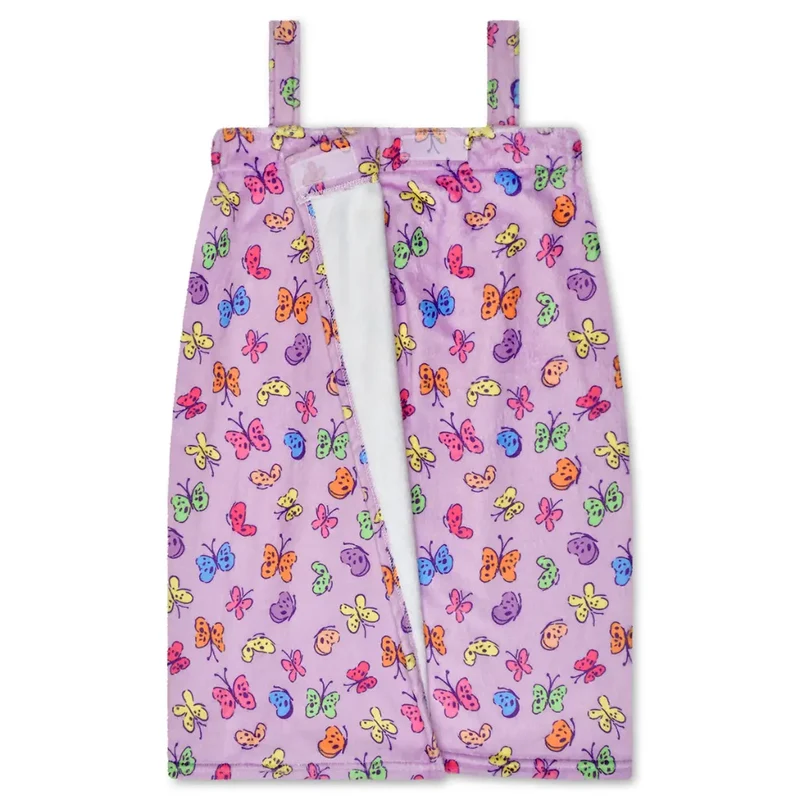 Bright Butterflies Youth Spa Wrap with Adjustable Velcro Straps