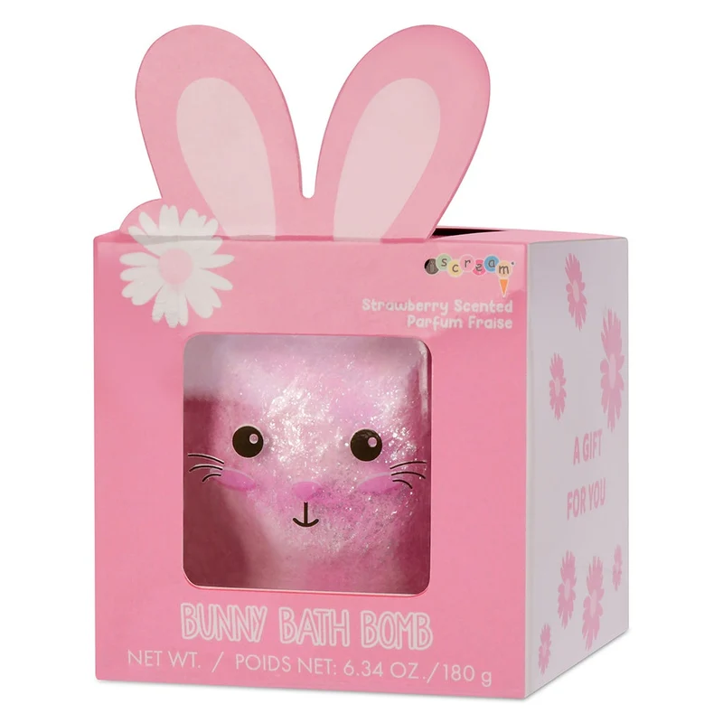 Strawberry Scented Bunny Bath Bomb in Decorative Gift Box