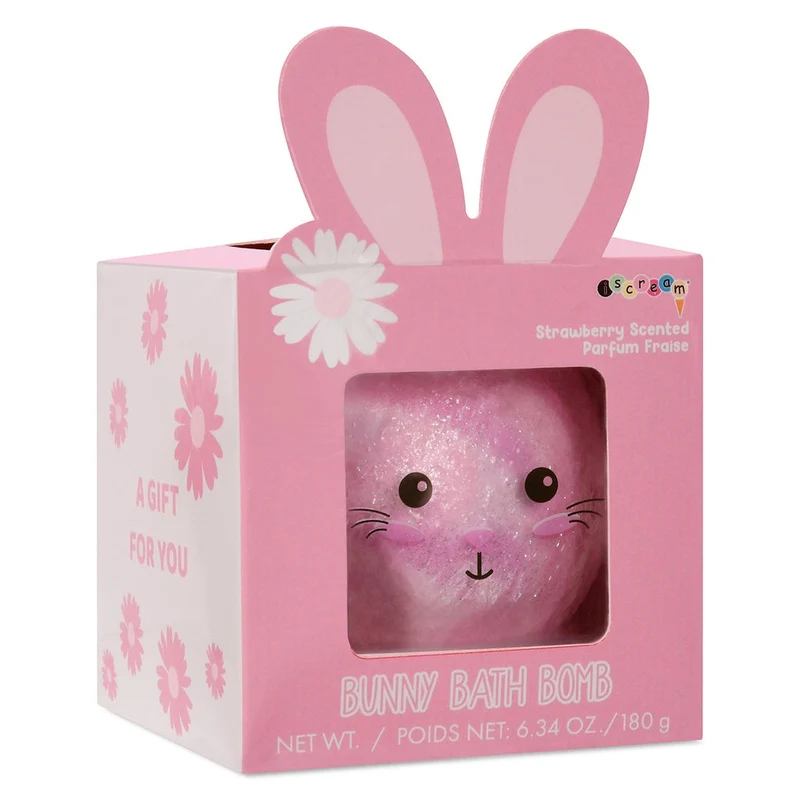 Strawberry Scented Bunny Bath Bomb in Decorative Gift Box